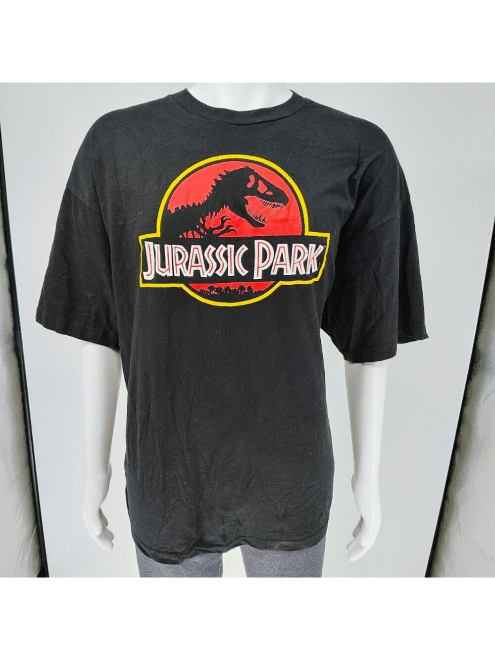 Jurassic Park Logo Black Graphic Big & Tall T-Shirt (3XL)